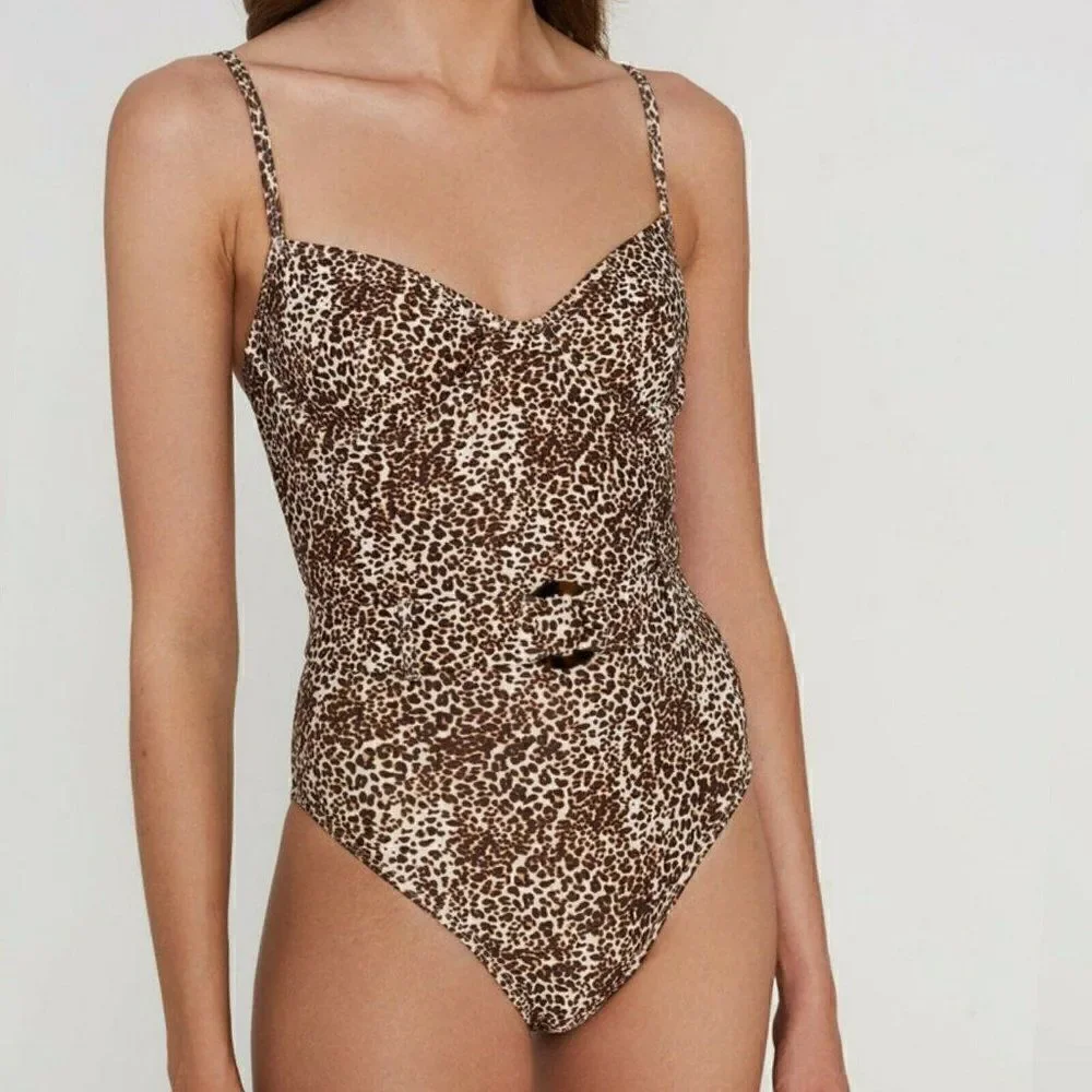 Faithfull The Brand -‎ 10/XL - Women's swim Amalfi One Piece Charlie Leopard 🐆
